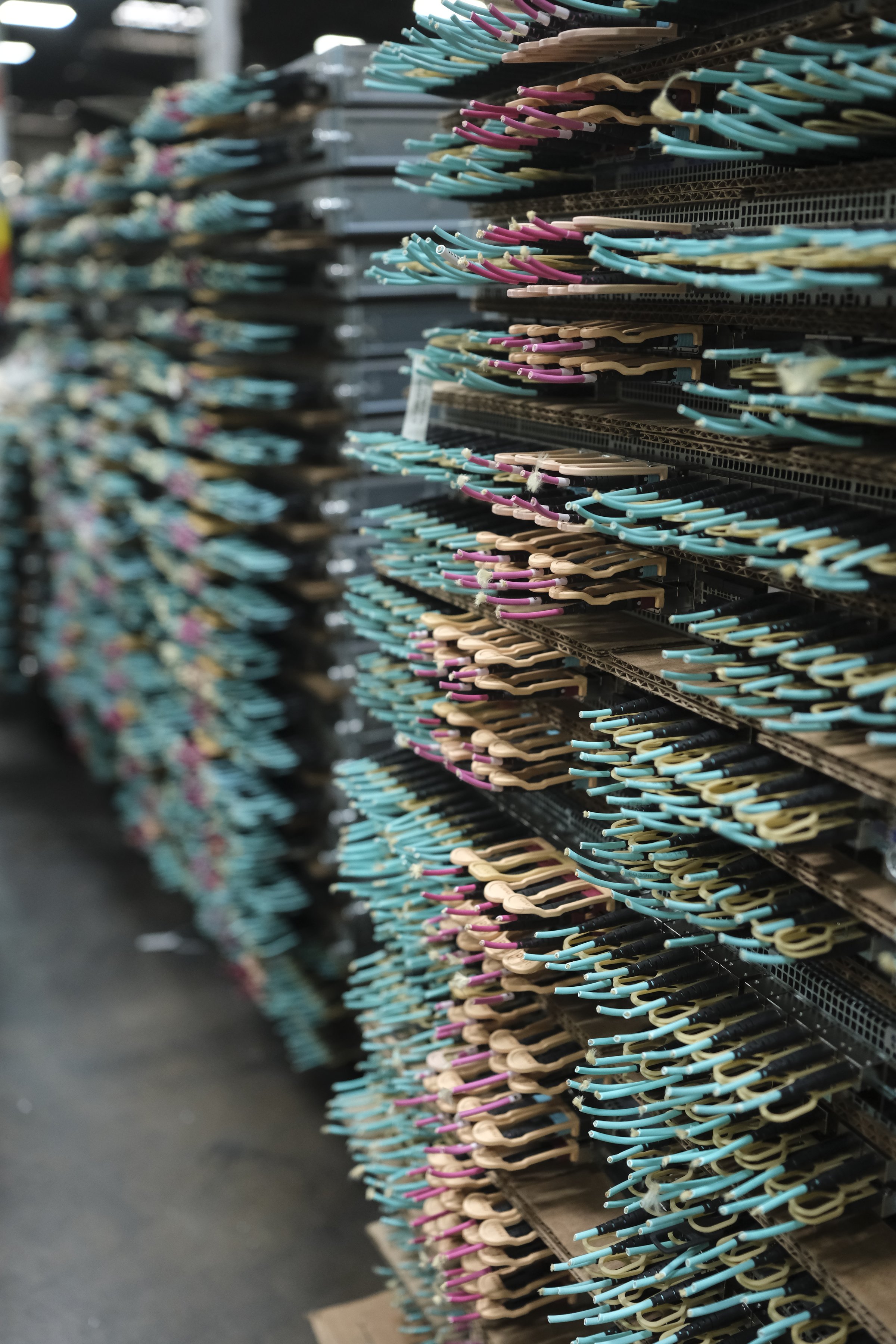 Sorted cable connectors ready for downstream recycling